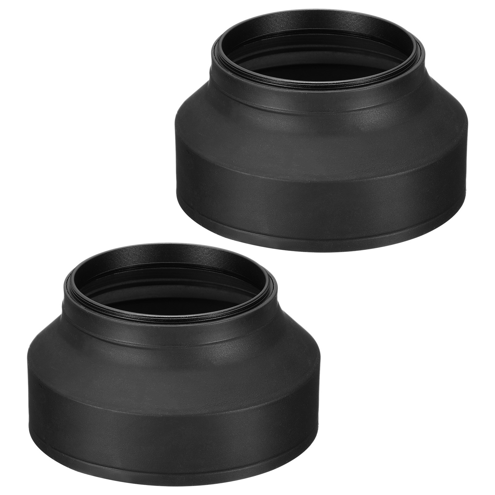 67mm Camera Lens Hood 2Pcs Rubber Collapsible Lens Protector Black