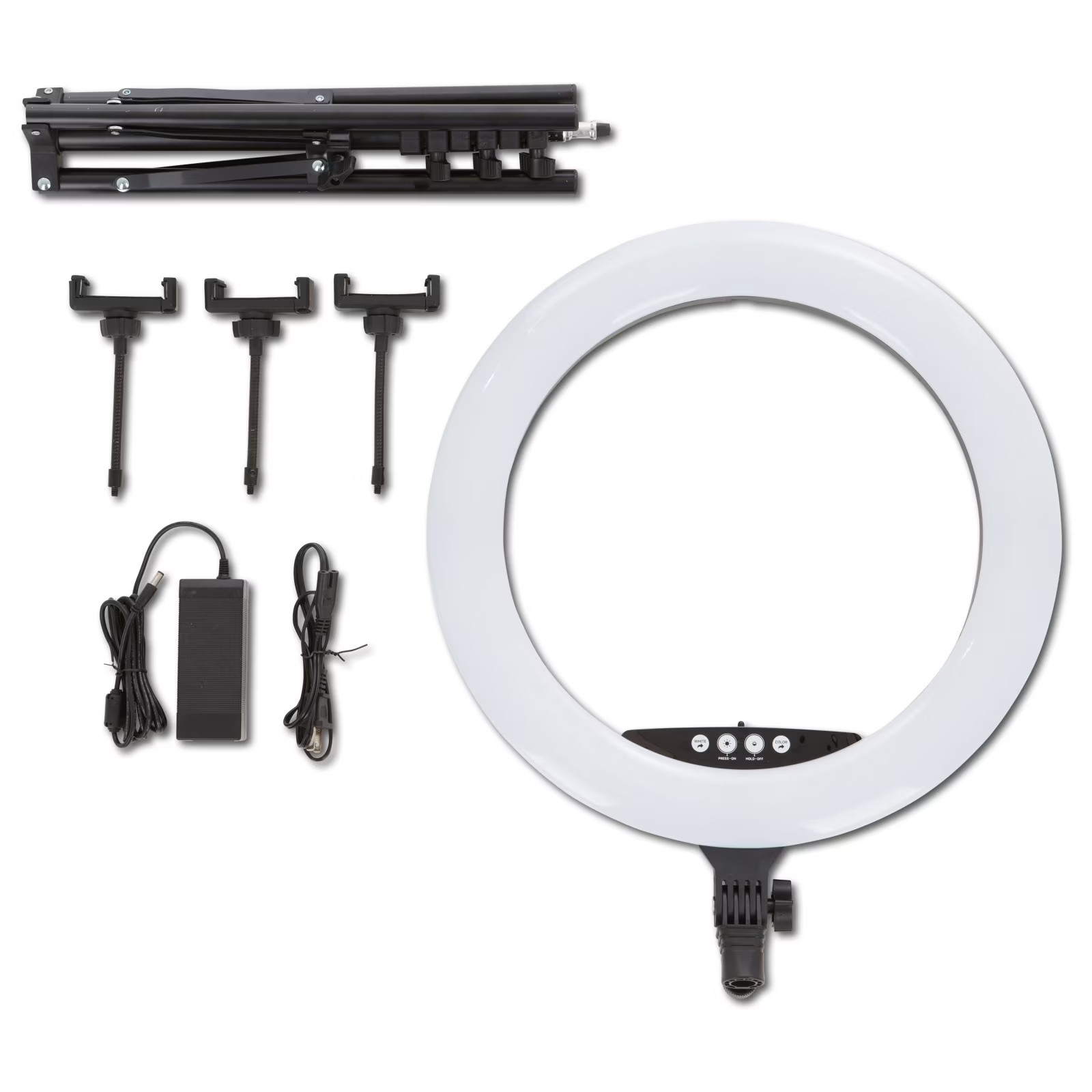Vivitar 18″ LED RGB Ring Light with Tripod, Phone Holder USB Charging Ports