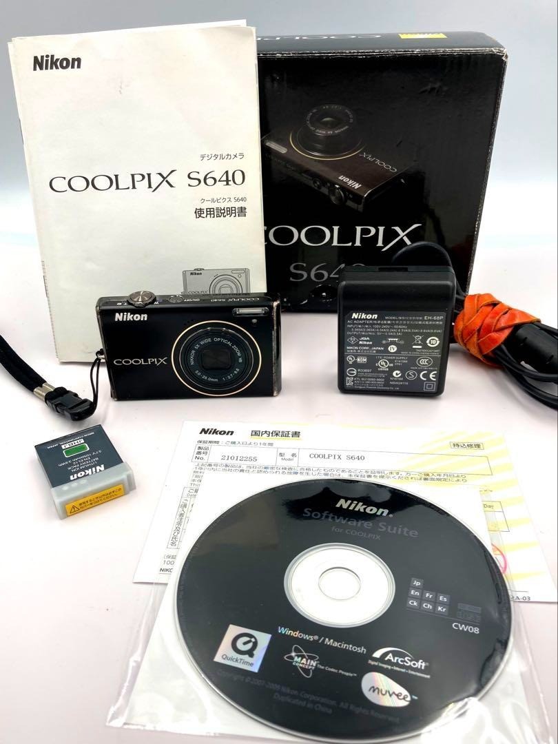 Nikon COOLPIX S640 Black Digital Camera 12.2MP 2.7in TFT Compact Exc+++++