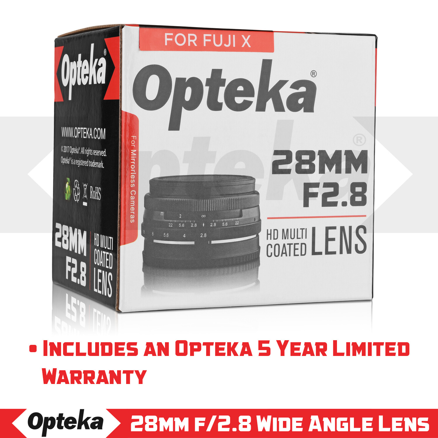 Opteka 28mm f2.8 Lens for Fuji X-Pro2 X-T2 X-T1 X-T20 X-T10 X-E2S X-E3 X-E2 X-A3