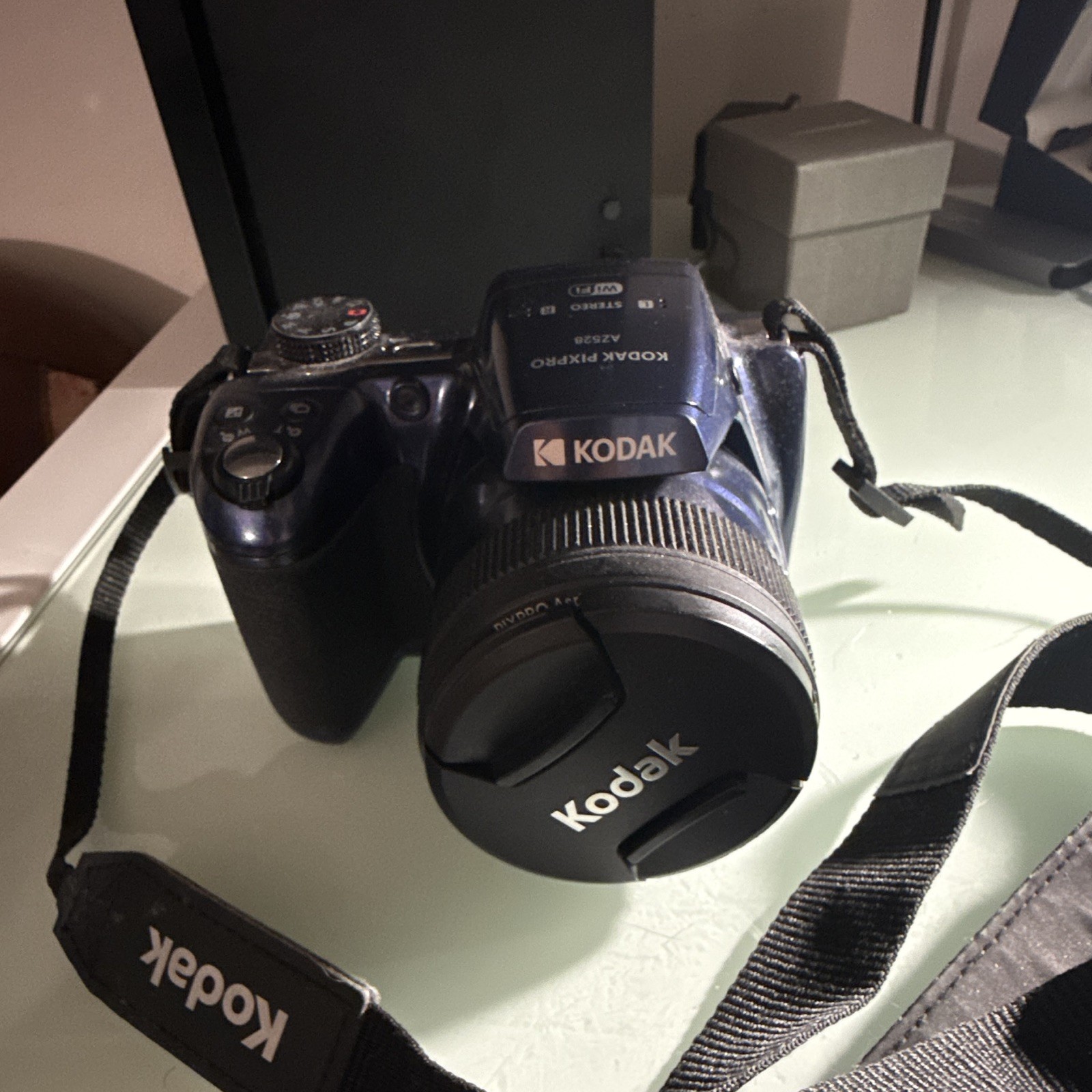 Kodak PIXPRO AZ528 16MP 52x Wi-Fi Stereo Bridge Camera Blue w/ Cap Strap