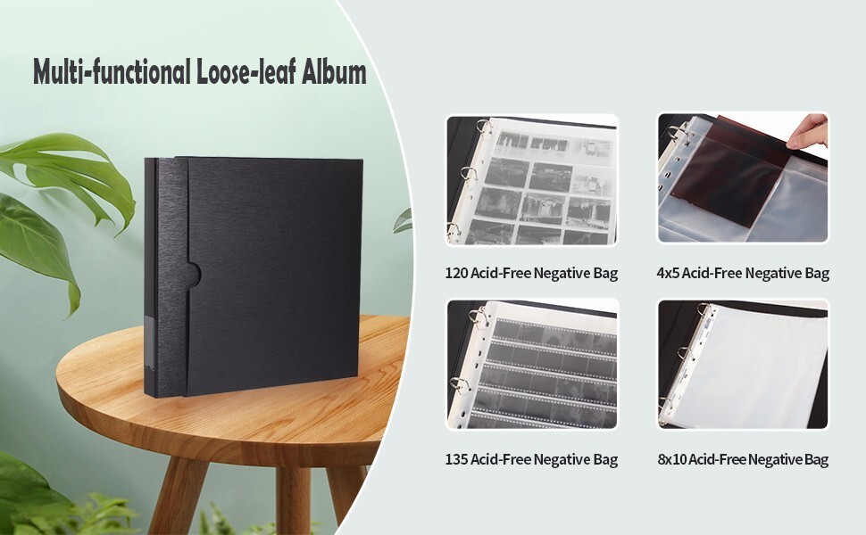 eTone 3 Ring Photo Album Binder Collectors Film Negative Storage Protector US