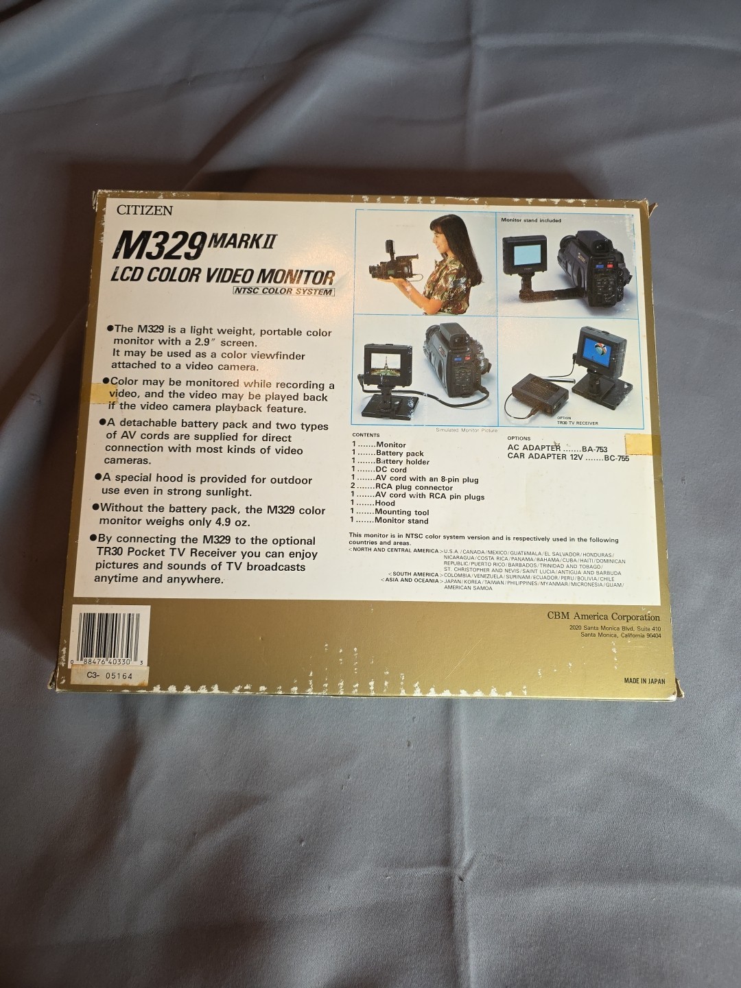 Vintage Citizen M329 Mark II 2.9″ LCD NTSC System Color Monitor — Unused