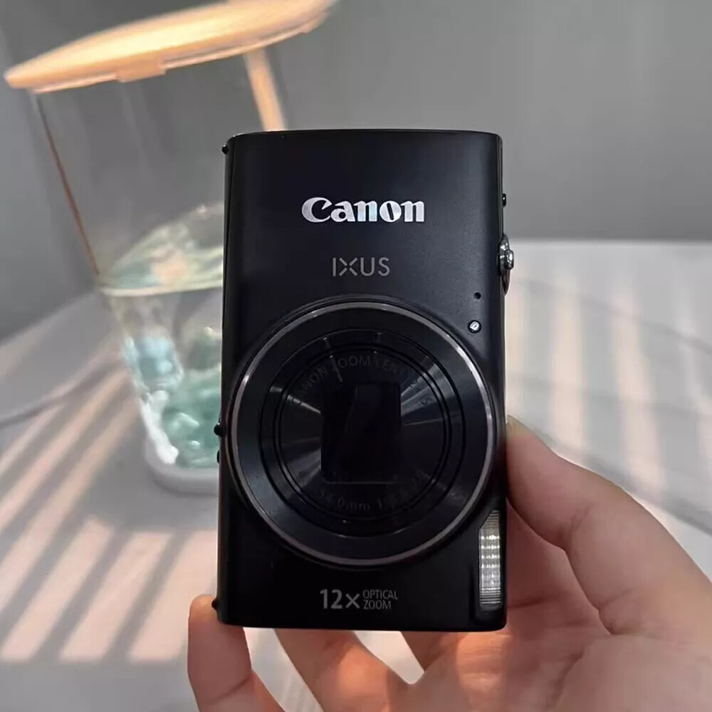 Used Canon PowerShot IXUS 285 HS Black 12x Zoom 25mm Wide 1cm Macro Wi-Fi