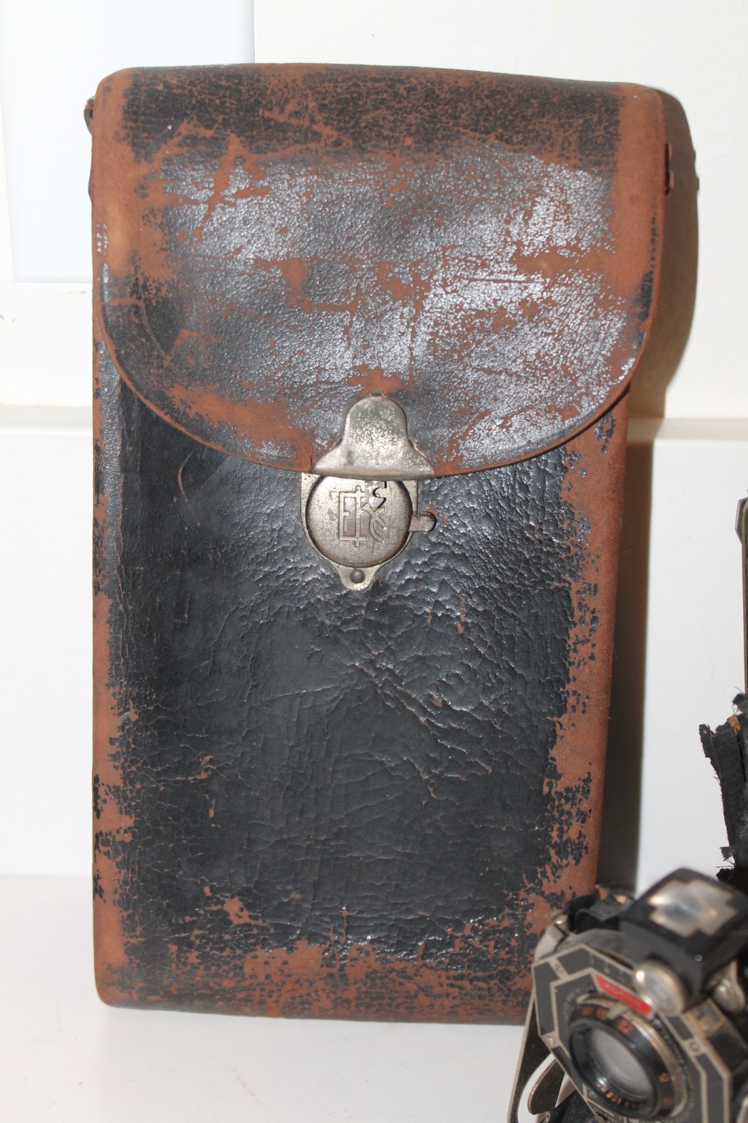 1930s Kodak Six-16 Octagonal Art Deco Folding Camera With Leather Case