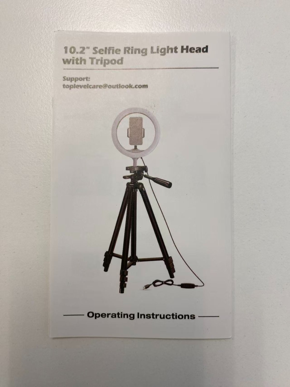 10.2” Selfie Ring Light with 50” Tripod Stand and Phone Holder, Dimmable NEW