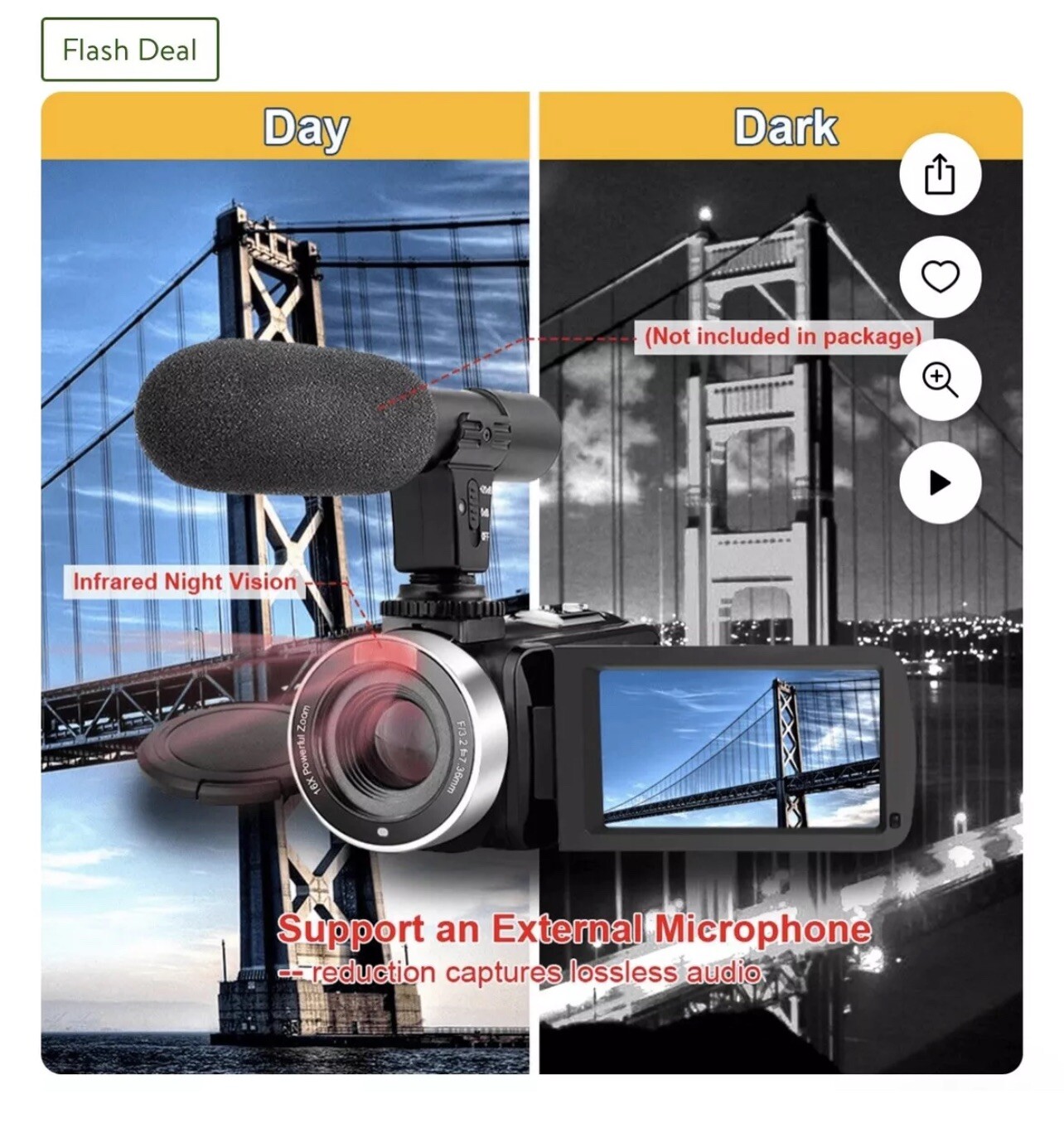 “Full HD 2.7K Camcorder with Night Vision for YouTube Vlogging”