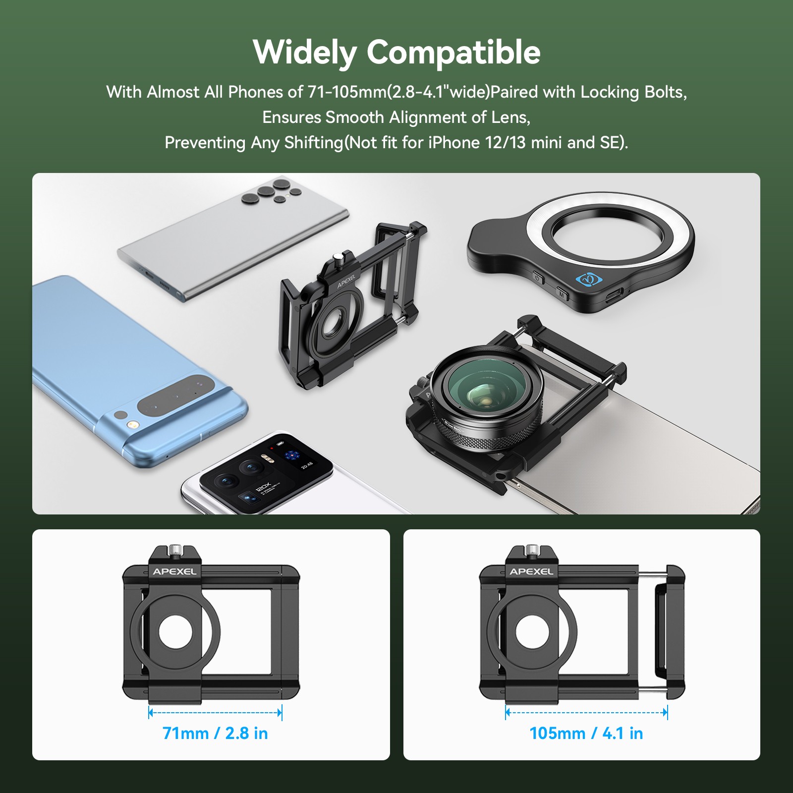 APEXEL 10-20X Macro Lens for iPhone & Android Phones HD Macro Photography Lens
