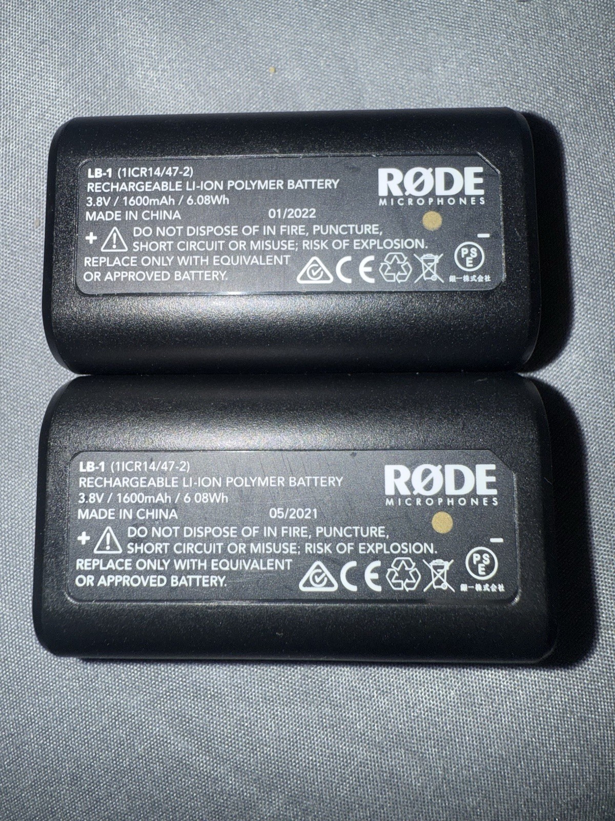 Rode Batteries X2 Performer TX-M2 VideoMic Pro Plus LB-1 3.7v 1600mAh 2 Pack