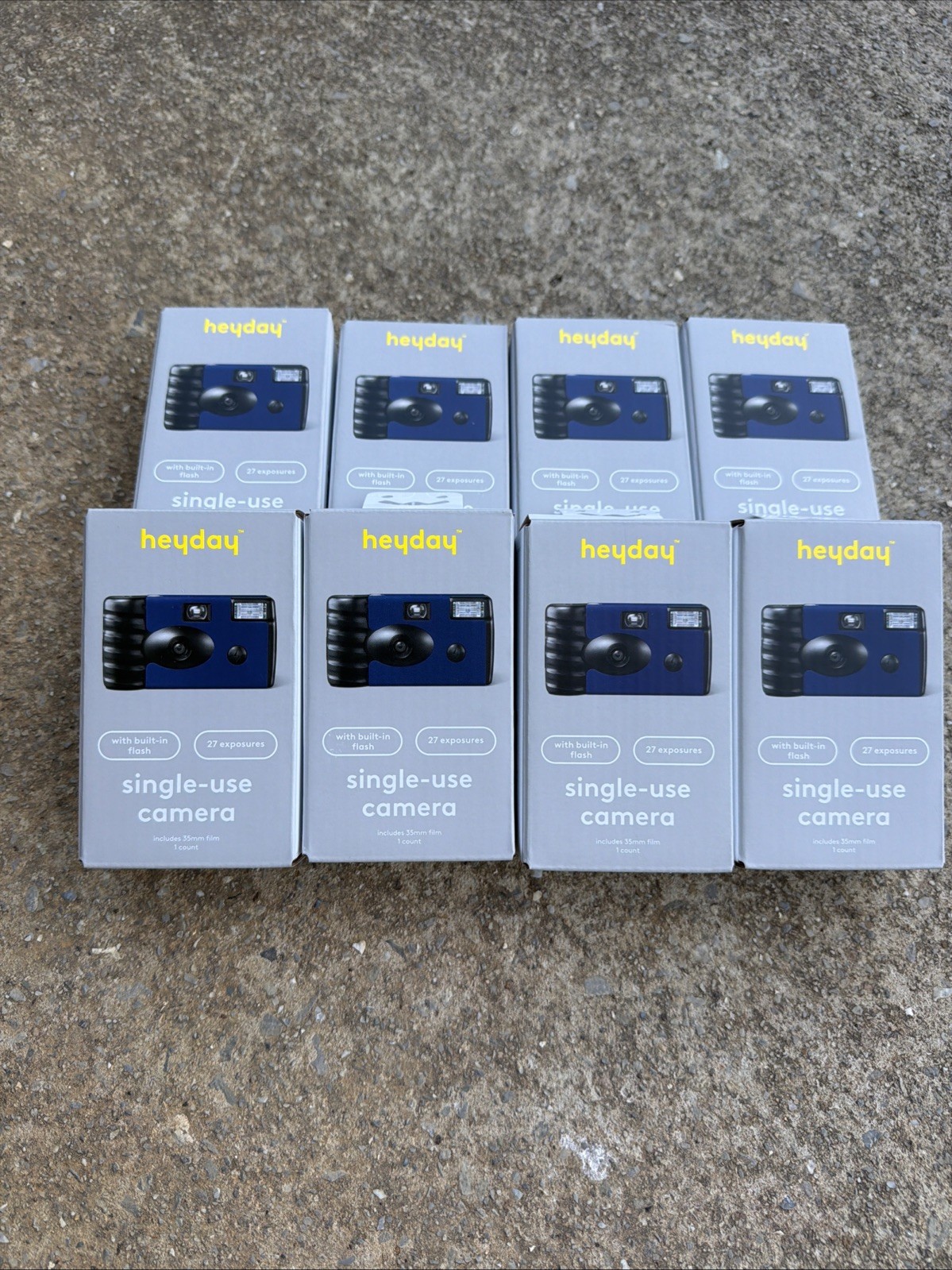 8x Heyday Single Use Disposable Camera Built-in Flash 27 Exposure 35mmFilm Navy