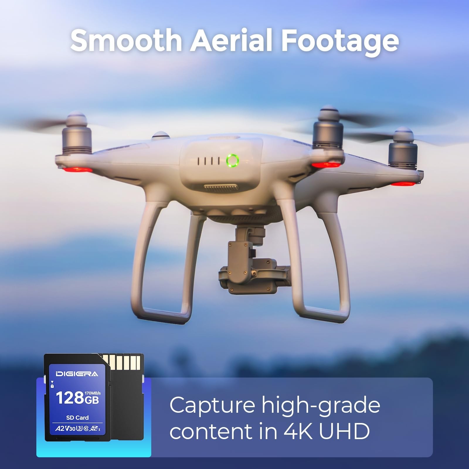 128GB SDXC UHS-I Memory Card – 170MB/s, C10, U3, V30, 4K UHD for Cameras & More