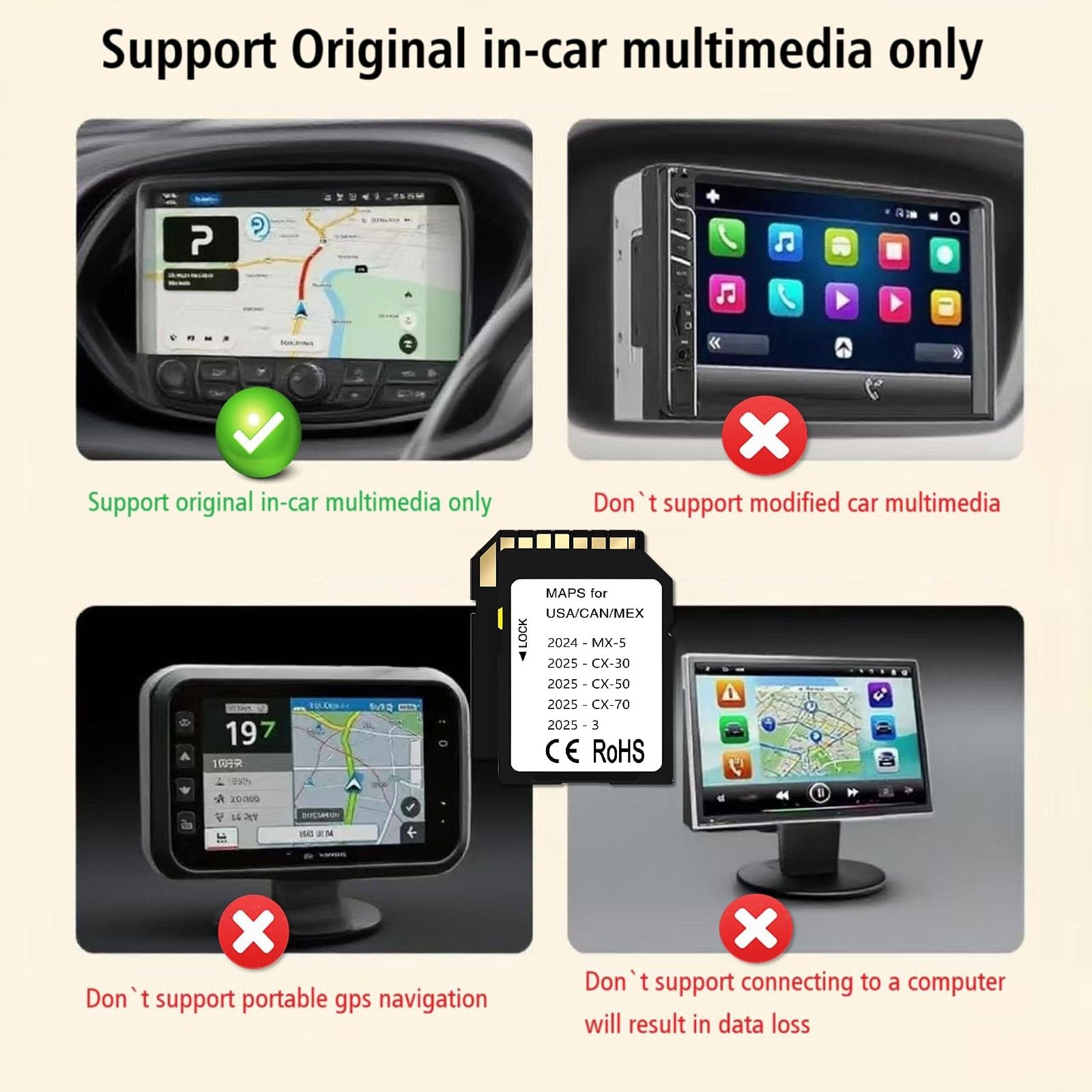 2025 2026 Latest Navigation sd Card Memory Compatible with Mazda 2024-2026-MX…