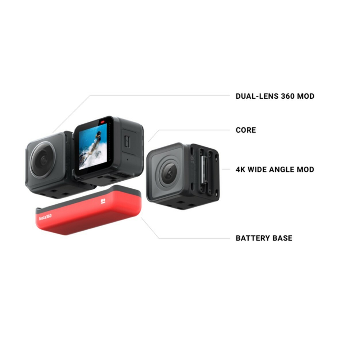 Insta360 ONE RS Twin 4K 360° Waterproof VR Camera + 32GB SD Card + Selfie Stick