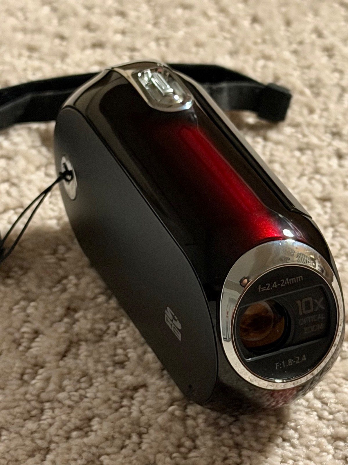 Samsung FlashCAM SMX-C10RN Red Digital Camcorder 10x Zoom w/ Box READ NO Charger