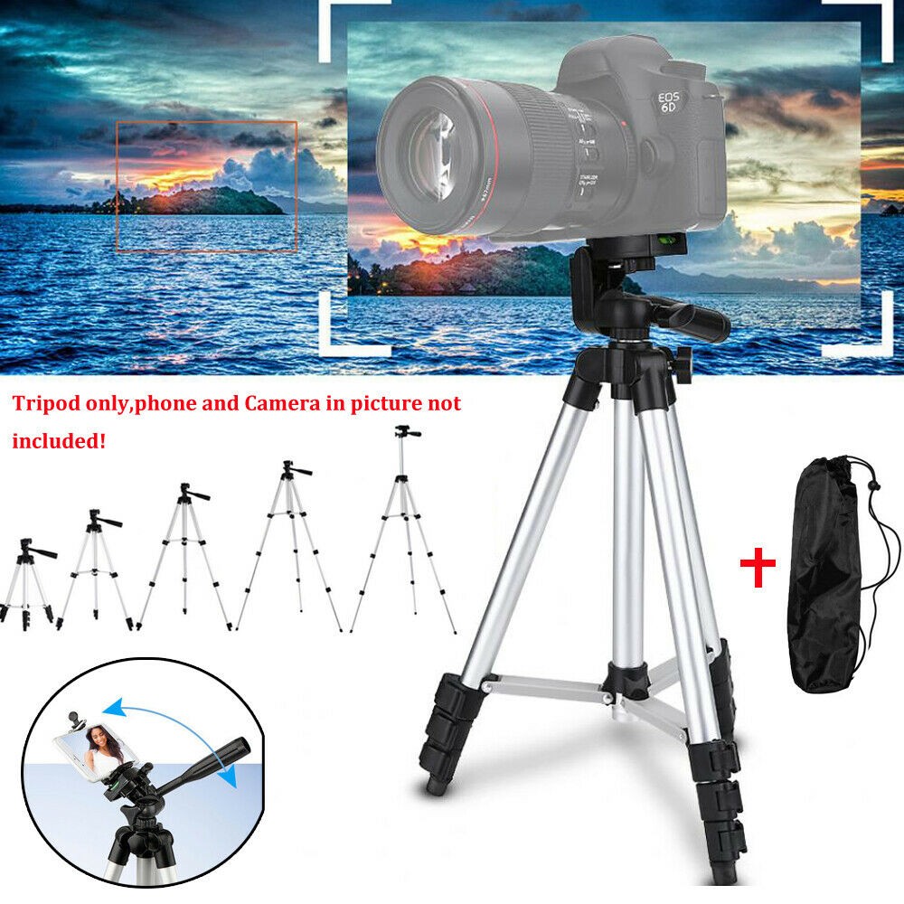 Camera Tripod Stand Cell Phone Holder Mount for iPhone Samsung Bluetooth Remote