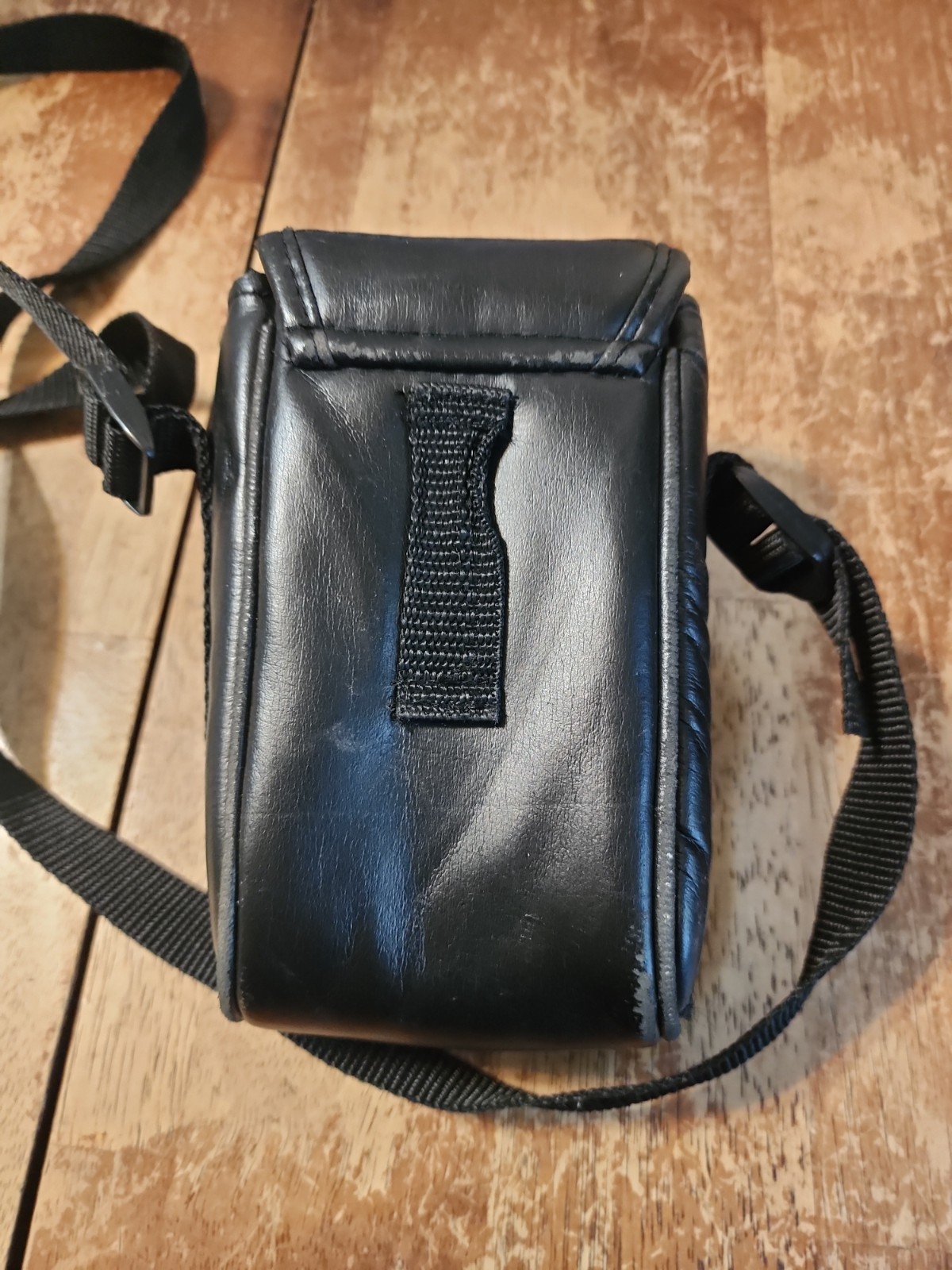 Pentax Leather Camera Case Carry Shoulder Bag Embroidered Logo Black No Camera