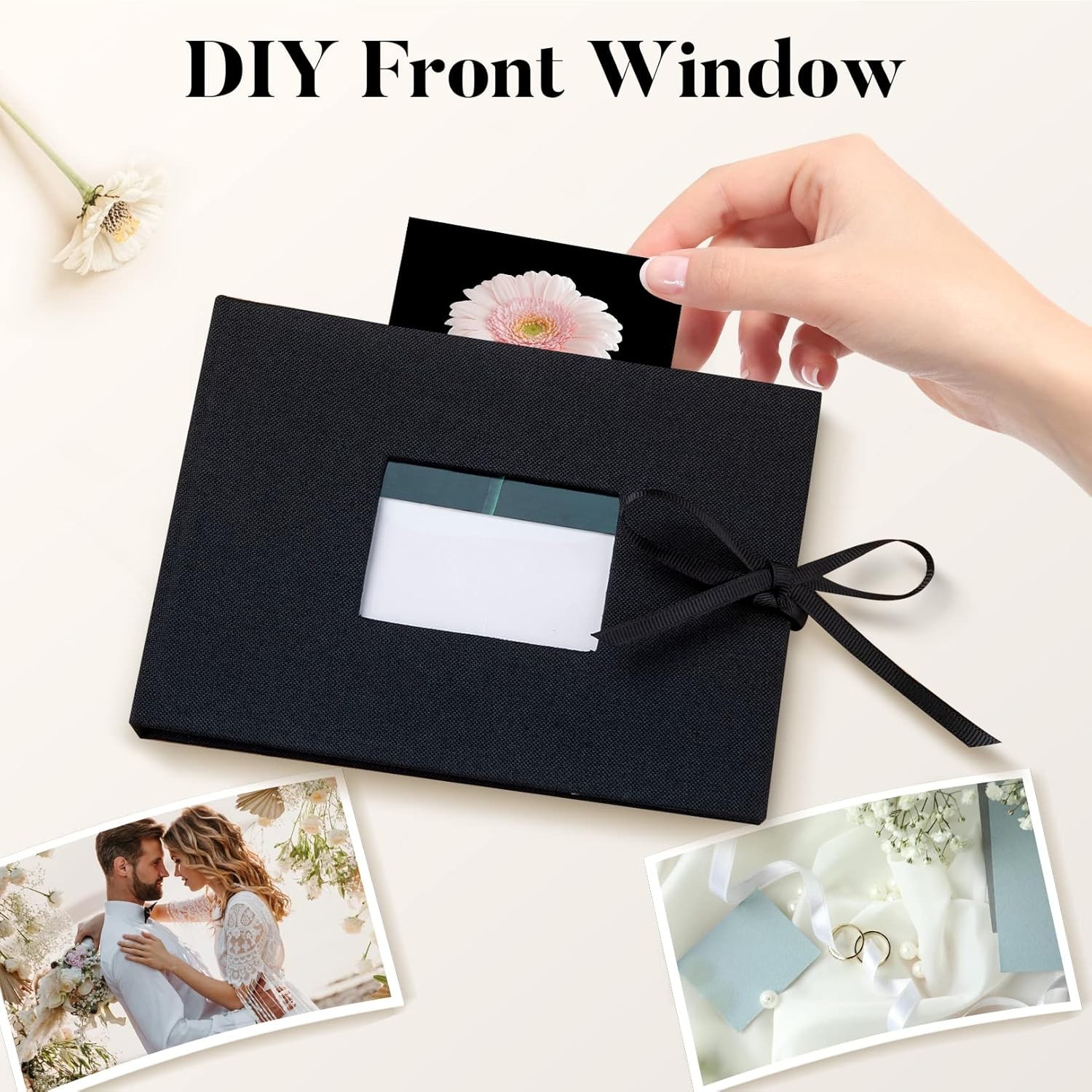 Elegant Picture Album with 12 Pages for 24 Horizontal Photos, Travel Friendly