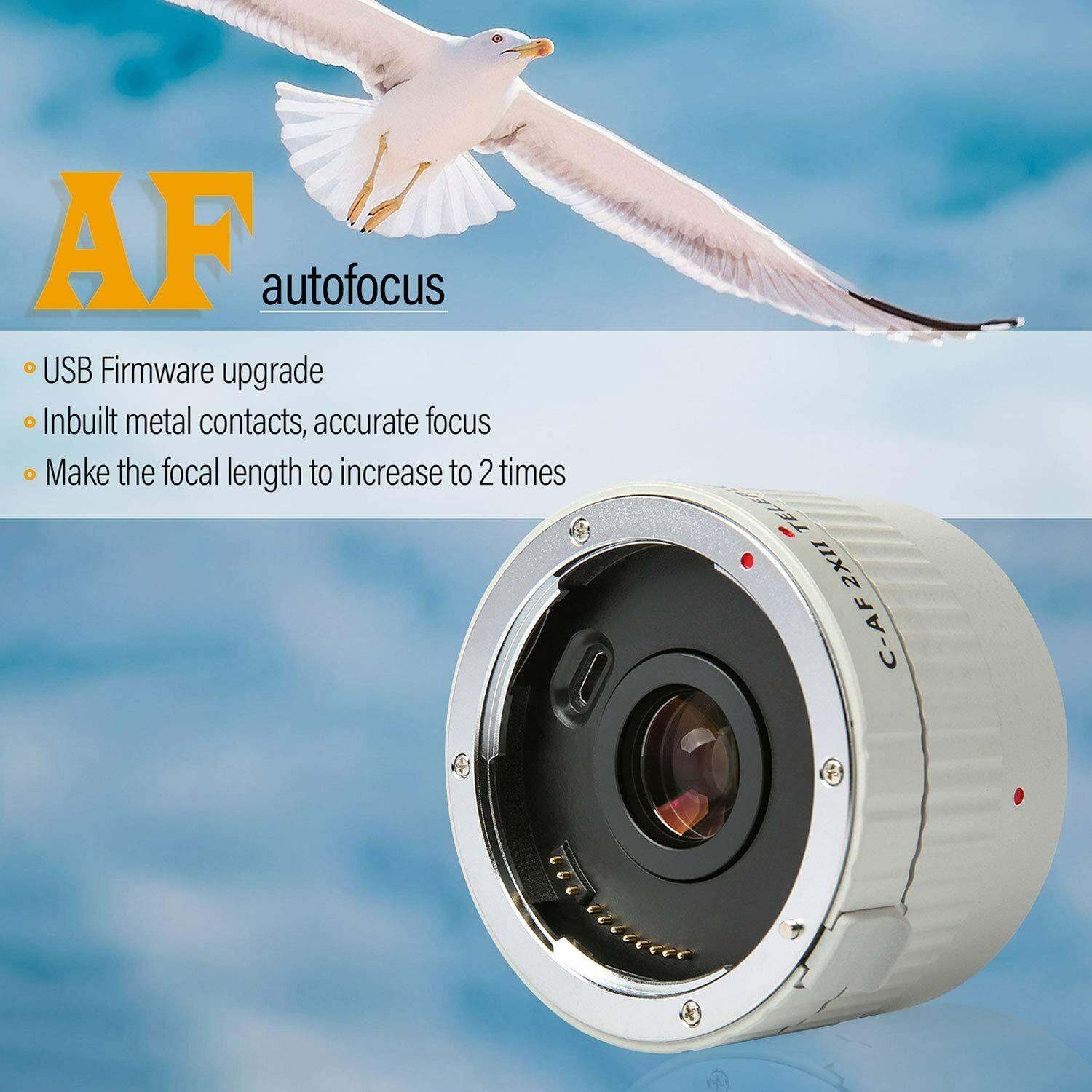 2X HD WHITE LINE CONVERTER FOR CANON EF 75-300 MAKES IN TO 150-600MM ZOOM LENS