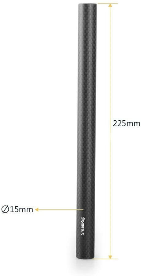 SmallRig 15mm Carbon Fiber Rods (9 Inch) for 15mm Rod Rail Support System-1690