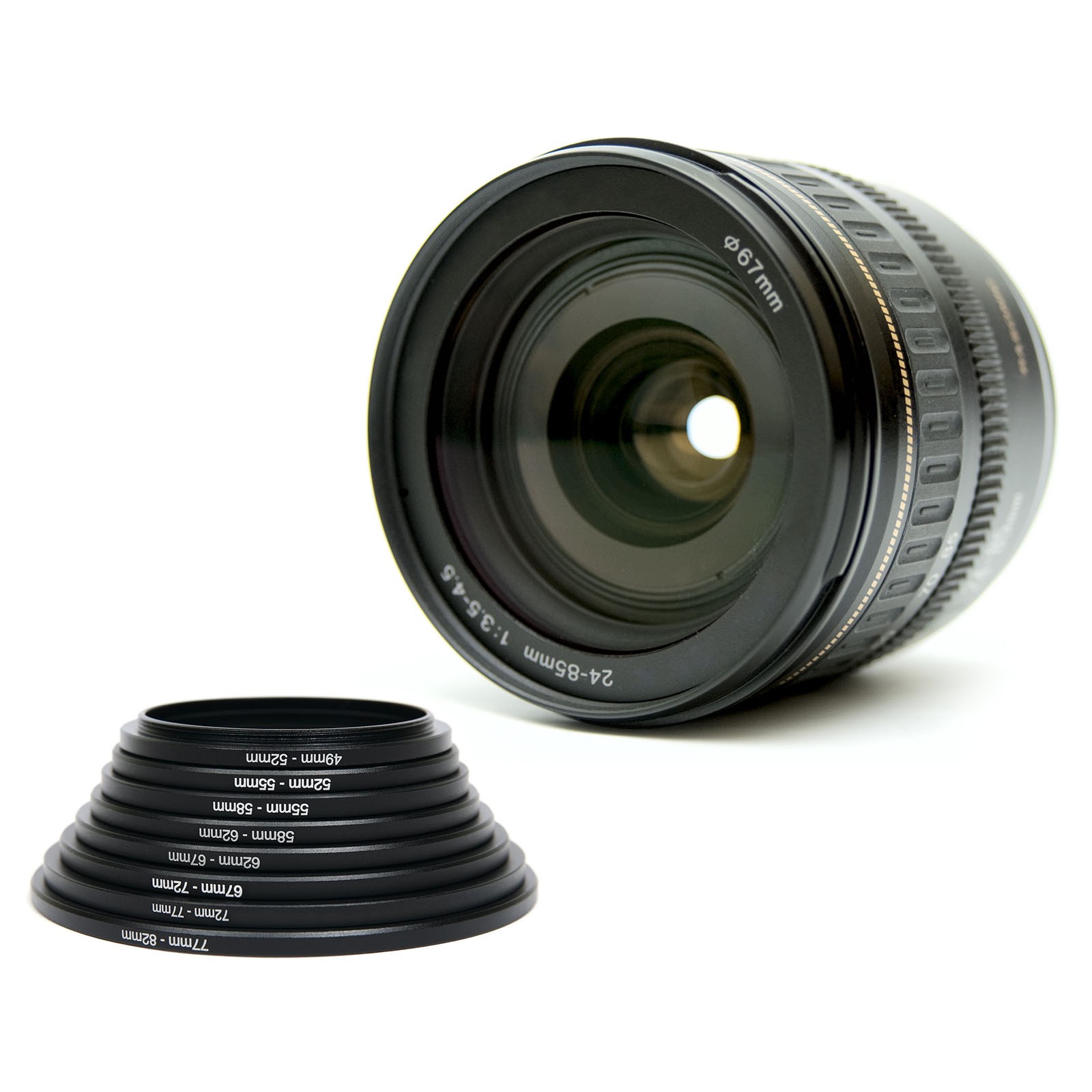 28mm-52mm Metal Step Up Ring, Camera Lens Filter Adapter Ring Black