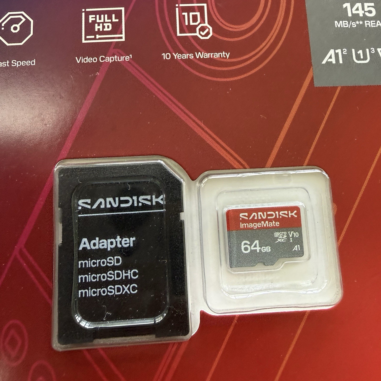 SanDisk ImageMate 64GB MicroSDXC UHS-I Memory Card with Adapter 145MB/s NEW