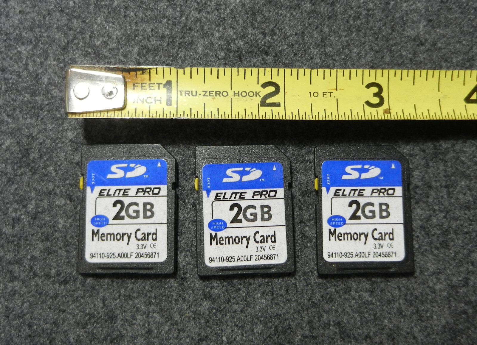 Lot of 3pcs 2GB SD SECURE DIGITAL MEMORY CARD for Camera, GPS, ETC