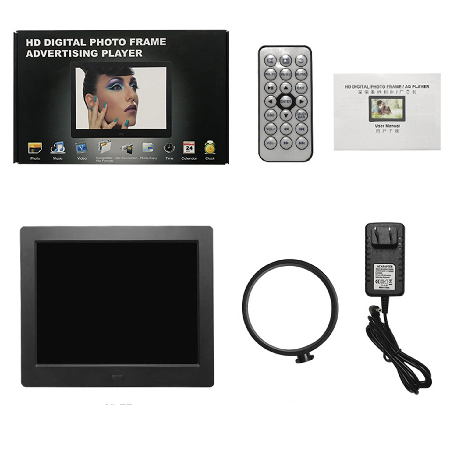 10″ HD Digital Photo Frame Electronic Picture Video Player Album Dispaly Stand