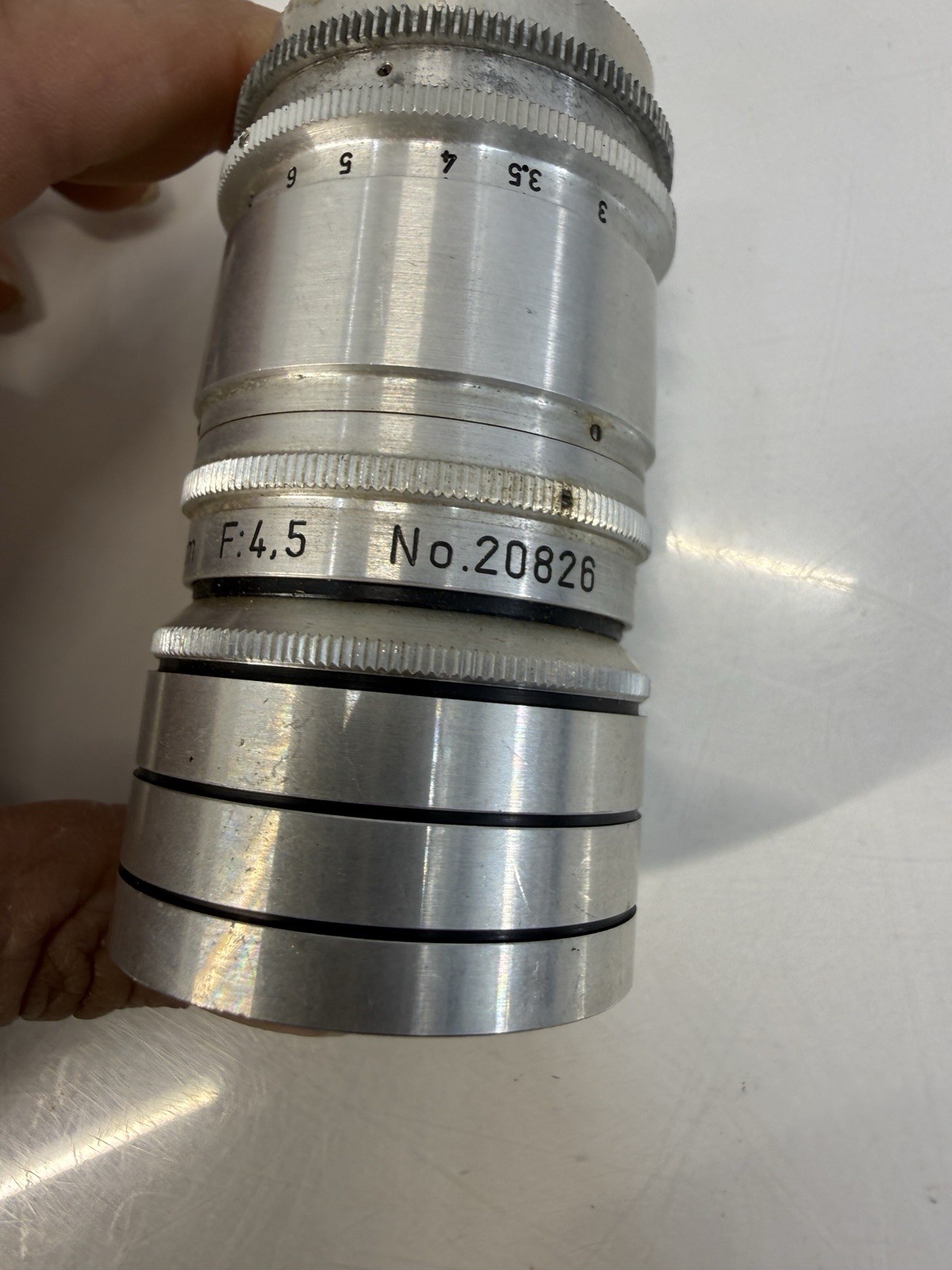 Argus Tele-Sandmar 100mm F4.5 Lens Enna-Werk Munchen U.S. Zone Germany No. 20826