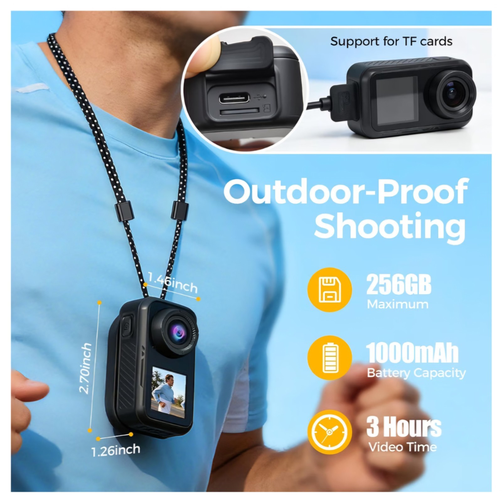4k 60FPS Mini Body Camera,New Upgrade Action Camera With Wifi,High-Definition Im