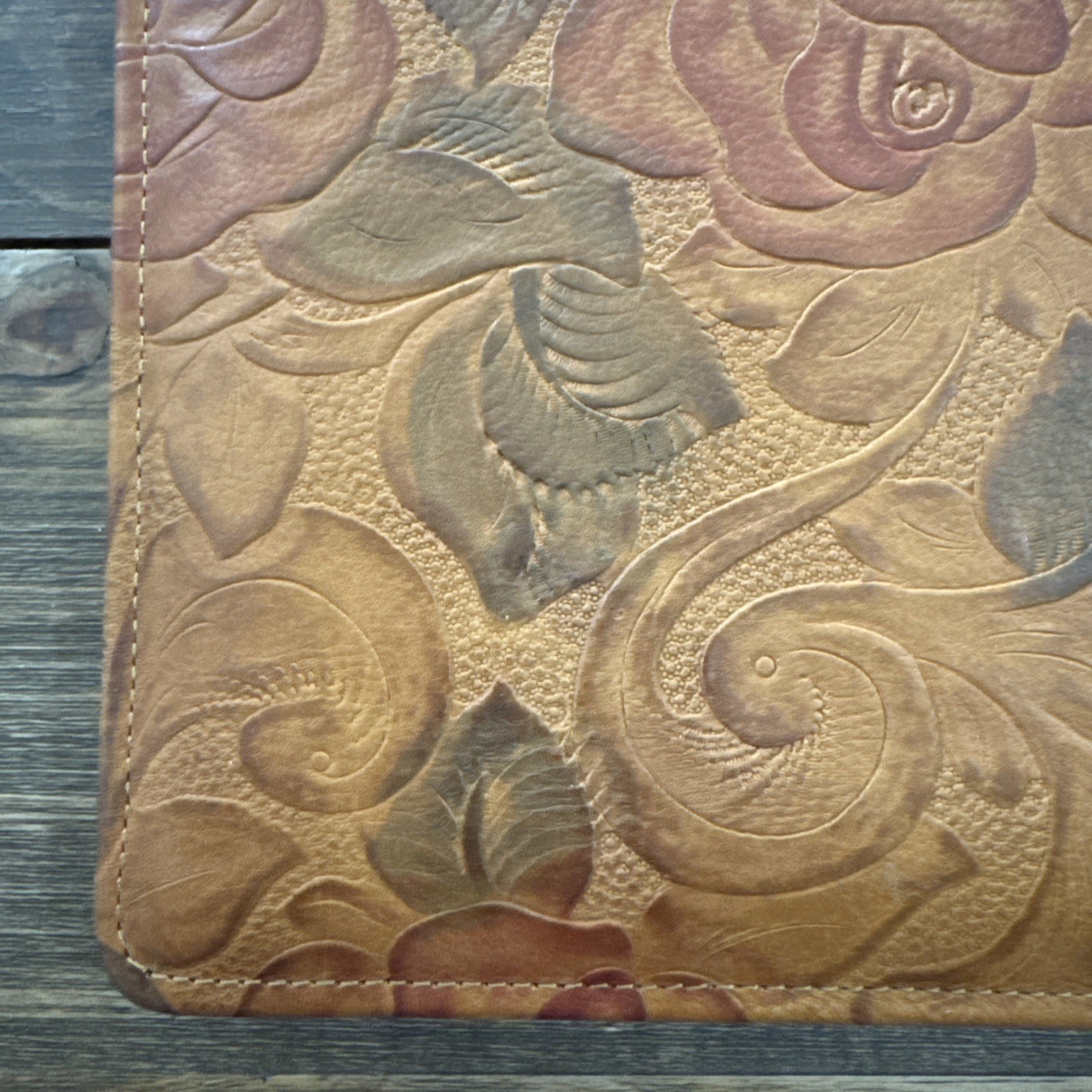 Raika Multicolor Floral Tooled Soft Cowhide Leather Photo Album 4×6 Photos