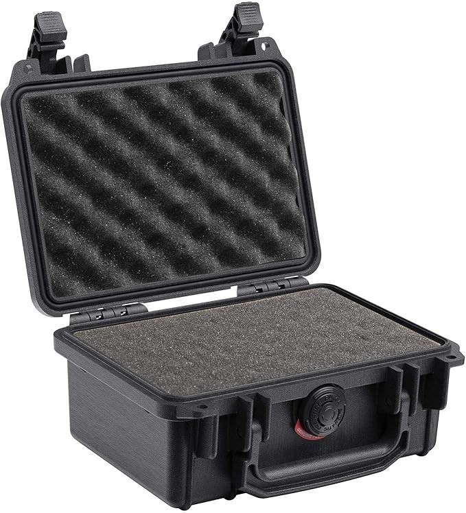 Waterproof Hard Case 8.4×6.8×3.9 Inch Pick N Pluck Foam Latch Camera Equipment