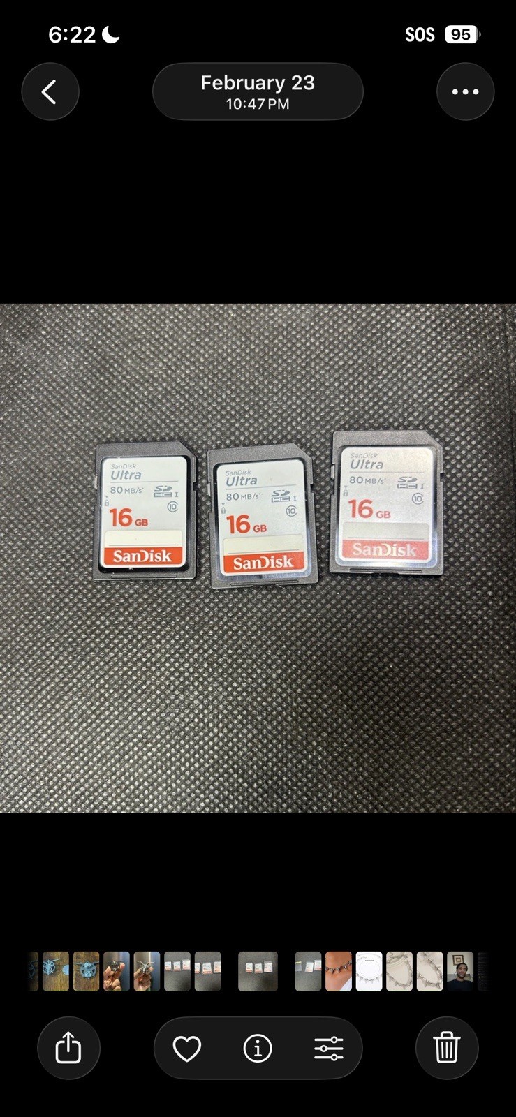 3 Pcs SanDisk Ultra 16GB Class 10 SDHC 80 Mb Memory Card Open Box
