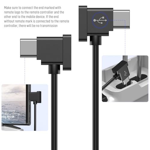 USB C to USB C Remote Controller Cable for DJI Mavic 3 Mini 2 Mini 3 TPE Black
