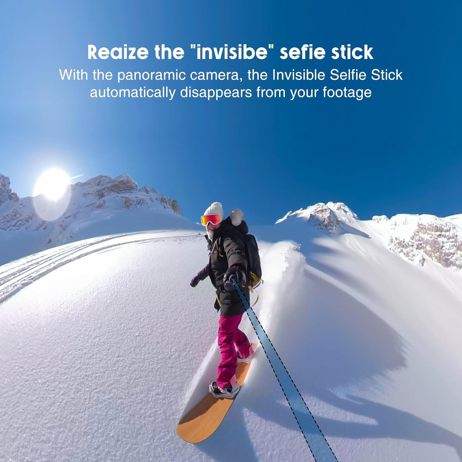 118″/3m Carbon Fiber Invisible Selfie Stick Extended Pole For Insta360 X5/X4/X3