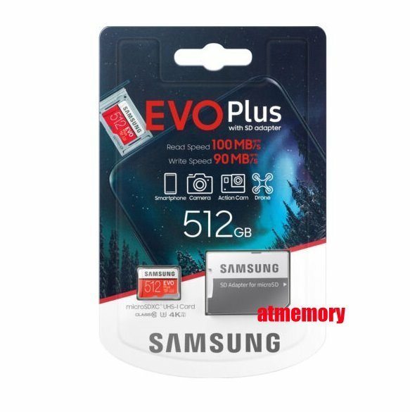 Samsung EVO Plus 512GB Micro SD SDXC MicroSDXC Class 10 100MB/s