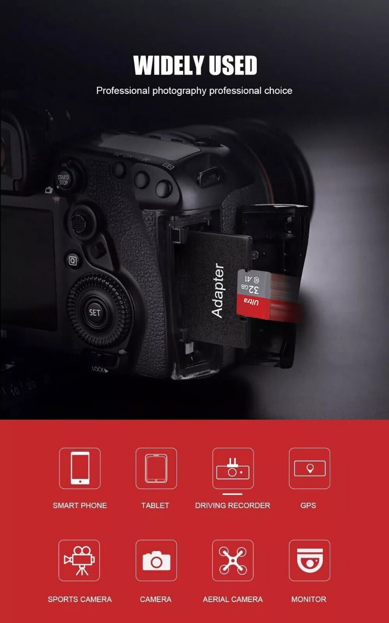 Micro SD Card Ultra Memory 256GB 2TB TF for Phone Tablet Dash Security Camera