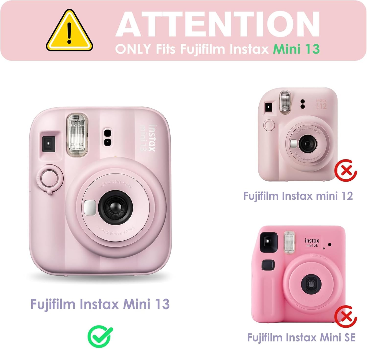 Clear Case for Fujifilm Instax Mini 13 Instant Camera Crystal Hard Shell Cover