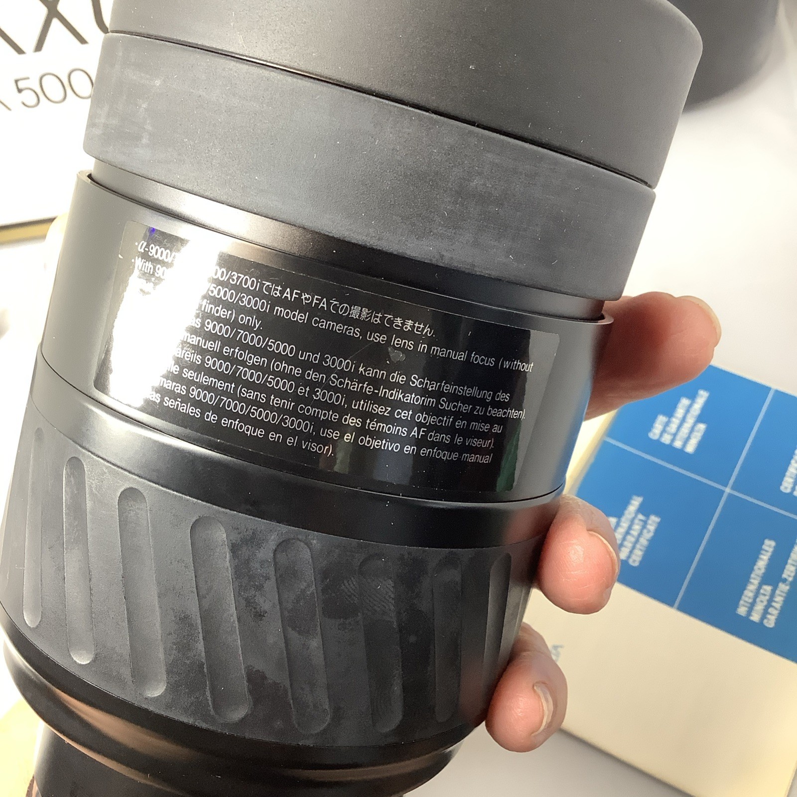 Minolta Maxxum AF Reflex 500mm f/8 Mirror w/ Case And Box And All Paperwork