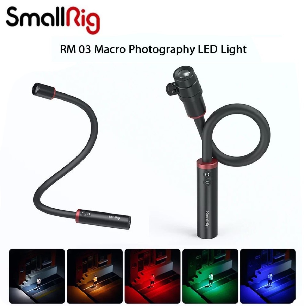 SmallRig RM 03 Macro Photography RGB LED Light With Diffuser Barndoor Spotlight