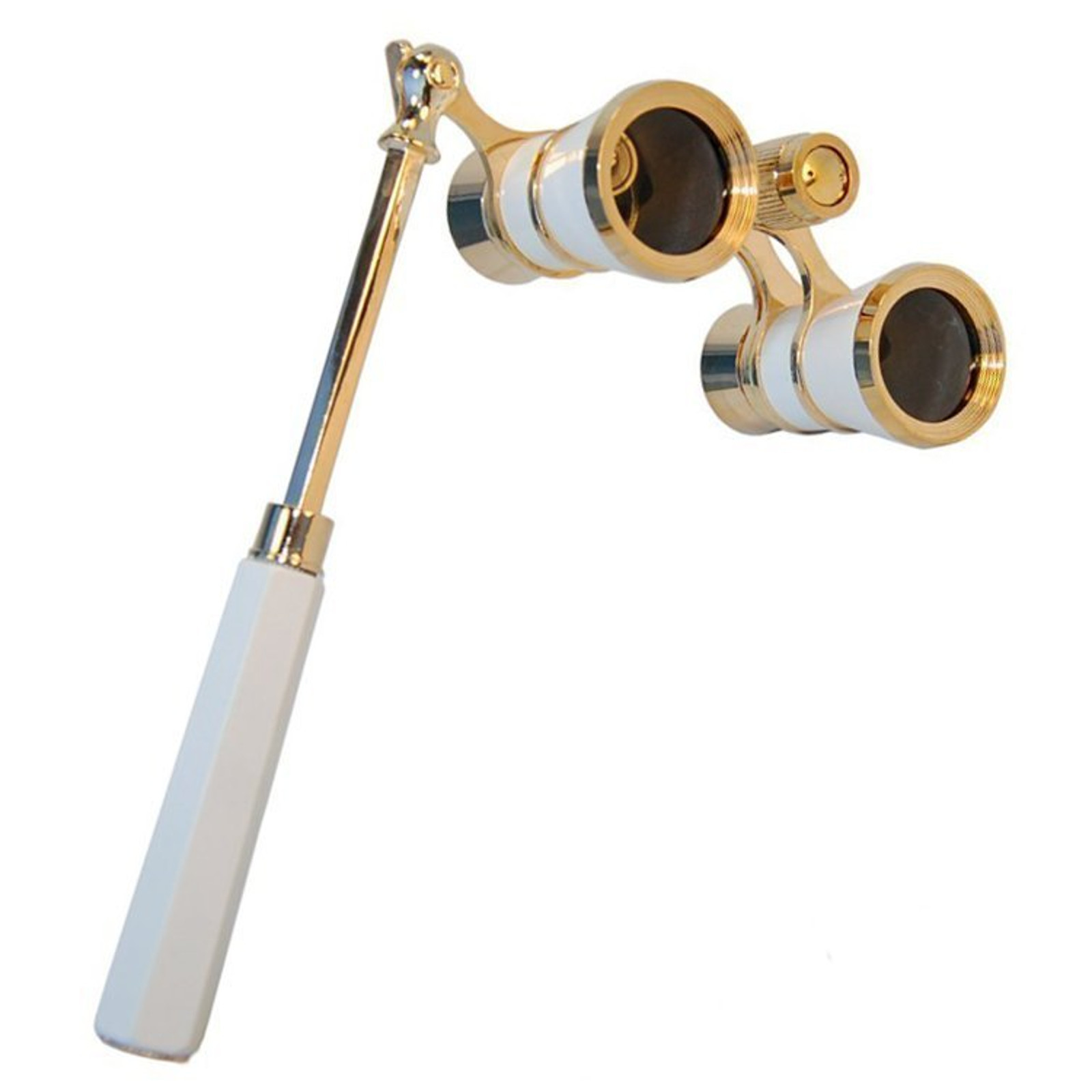 Improved Opera Glasses 3 x 25 Crystal Clear Optic (CCO) White-Pearl & Gold Trim
