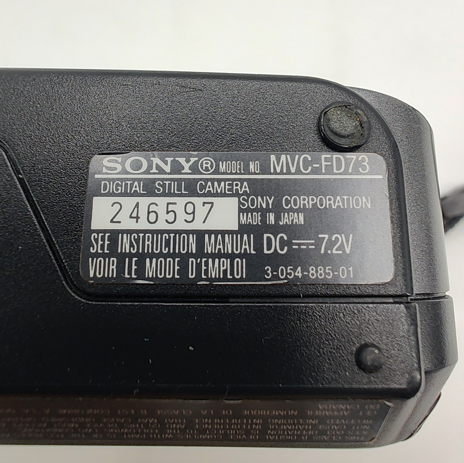 Sony Mavica MVC-FD73 0.4MP Digital Camera w/Battery 10x Optical Zoom – UNTESTED