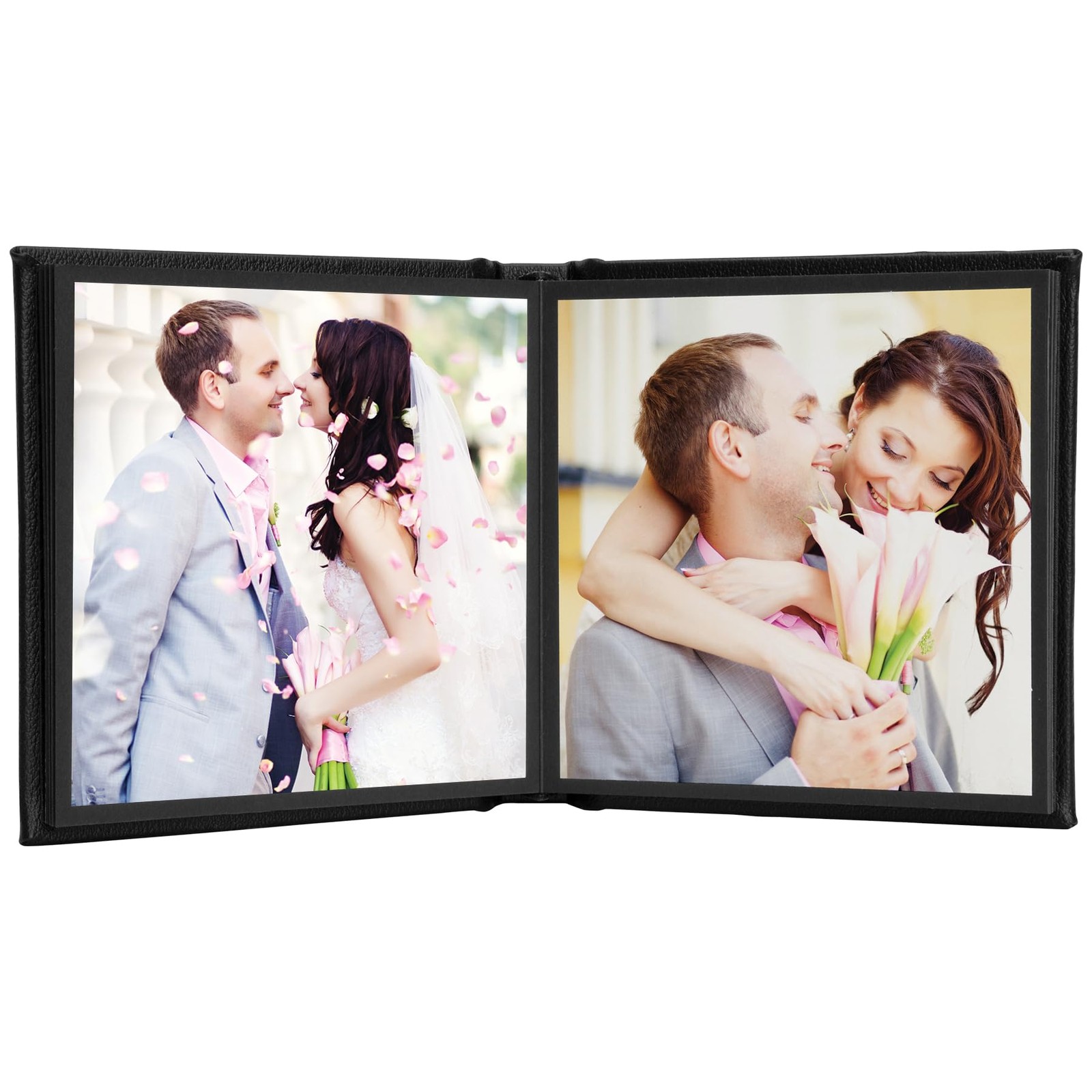 Neil Enterprises Inc. Leather Self-Stick 5 x 5 Black Photo Album – Holds 10