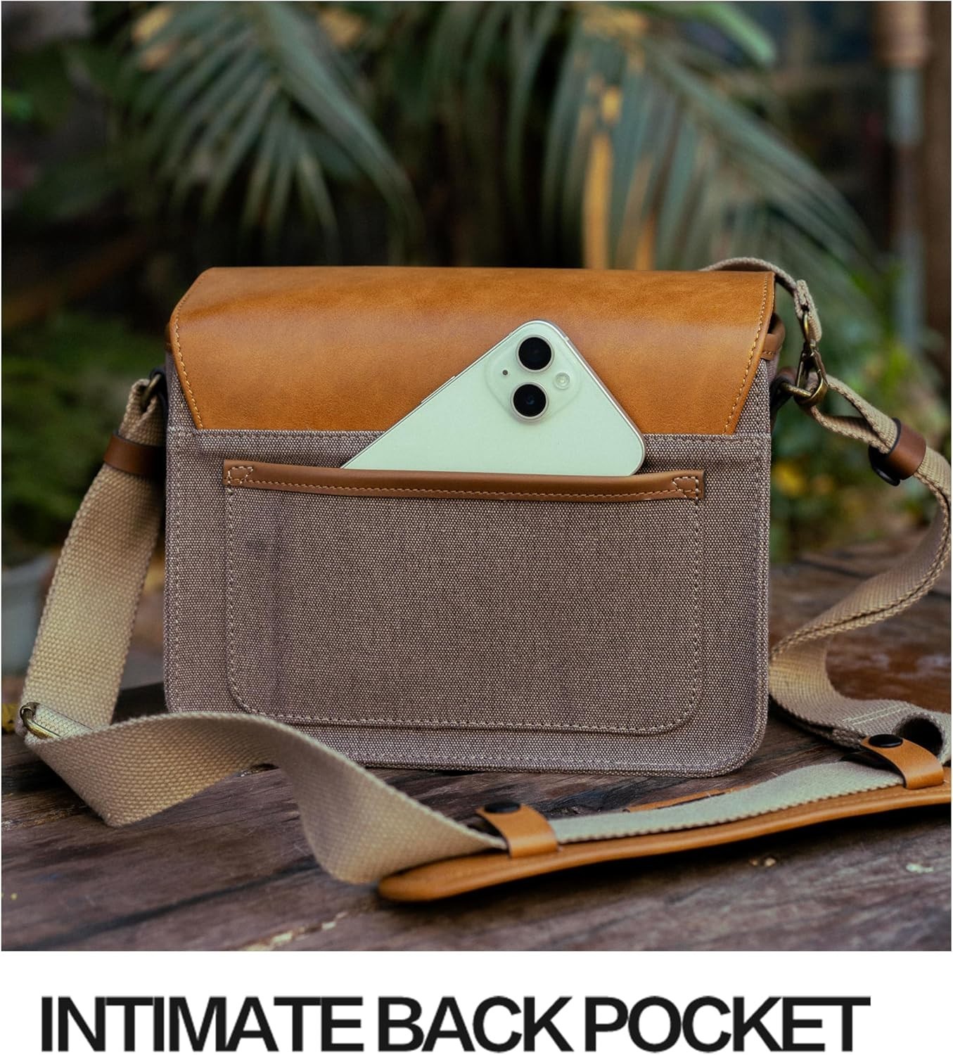 Camera Messenger Bag,Vintage Leather Flip-top Waterproof Camera Bag,Compatibl…