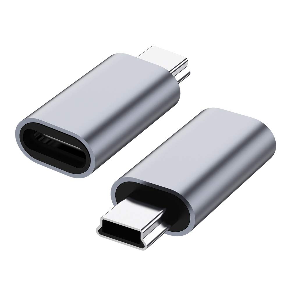 USB C to Mini 2.0 Adapter, (2-Pack)Type C Female Gray