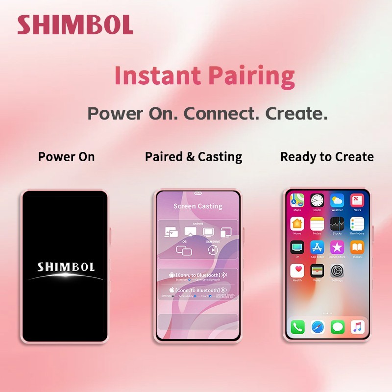 Shimbol P4 Selfie Monitor Screen Magnetic Back Camera Vlog Monitor 50m Range