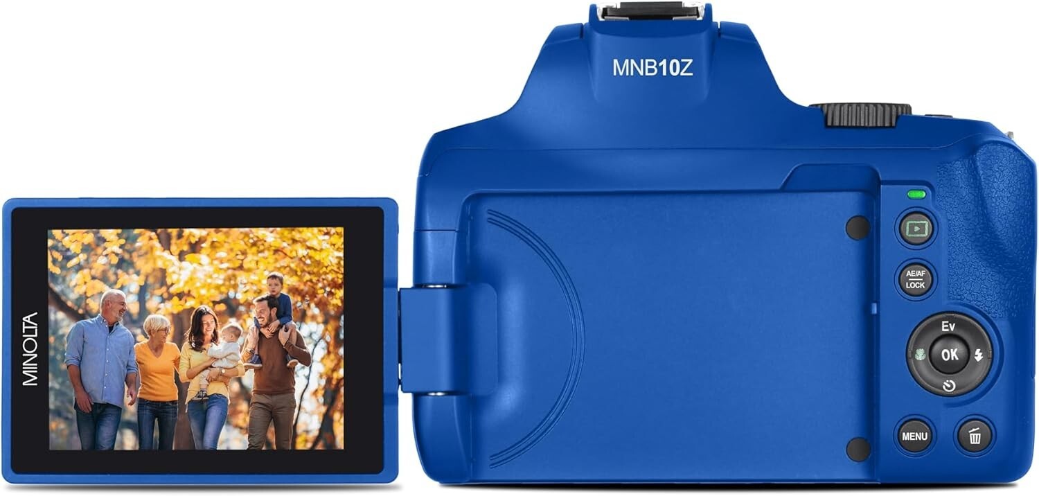 Minolta 64MP/ 4K Ultra HD Digital Camera with 10x Optical Zoom (Blue)