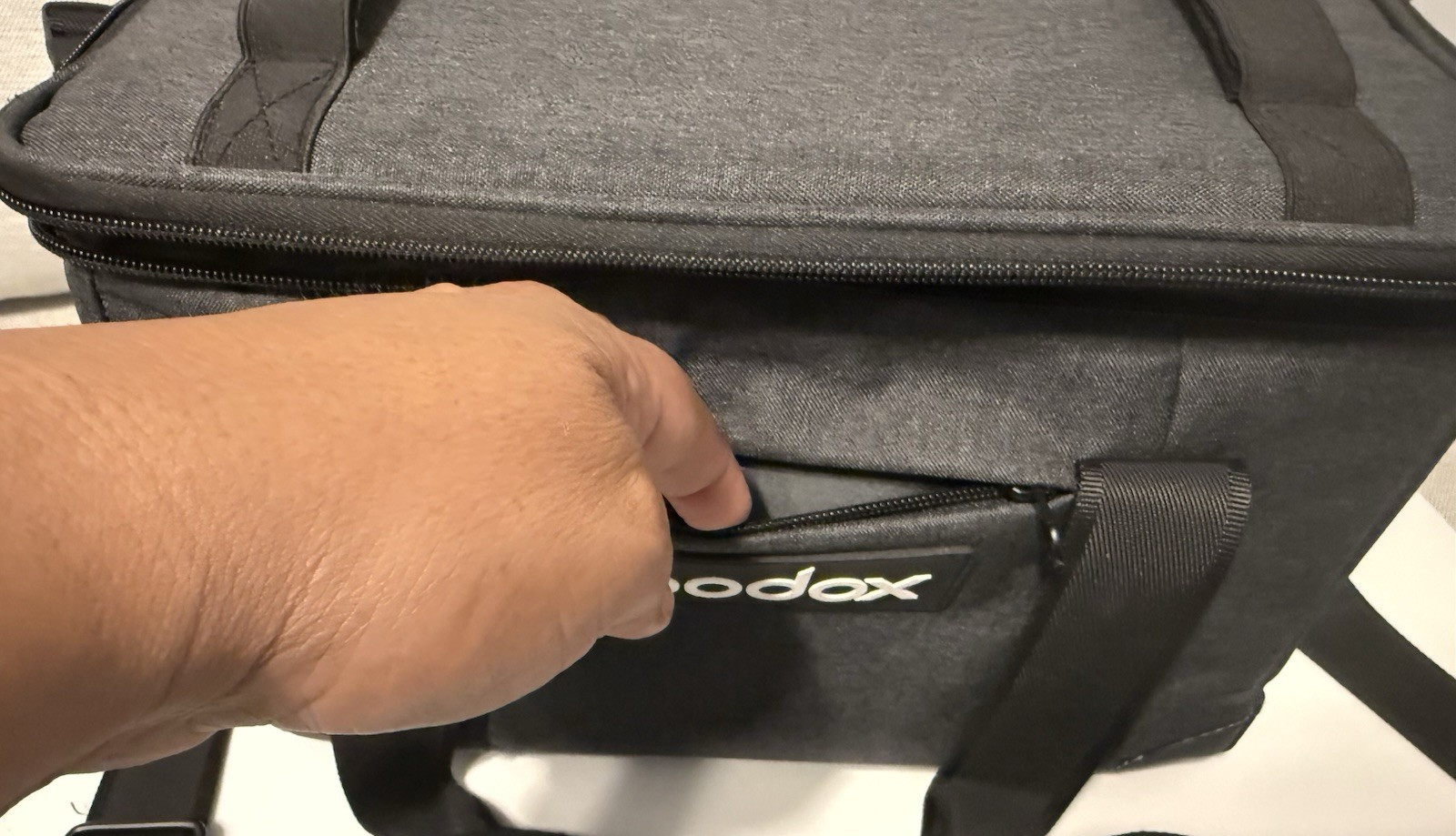 Godox padded Carry Bag 14x9x7 Gray/Black Camera Lens Gopro Flash Shoulder Strap