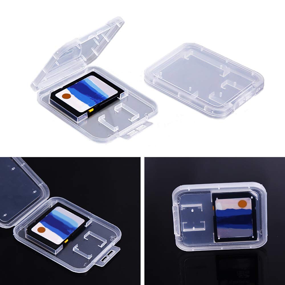 Clear Plastic Memory Card Case Compatible with SD SDHC SDXC Micro SD T-Flash Car