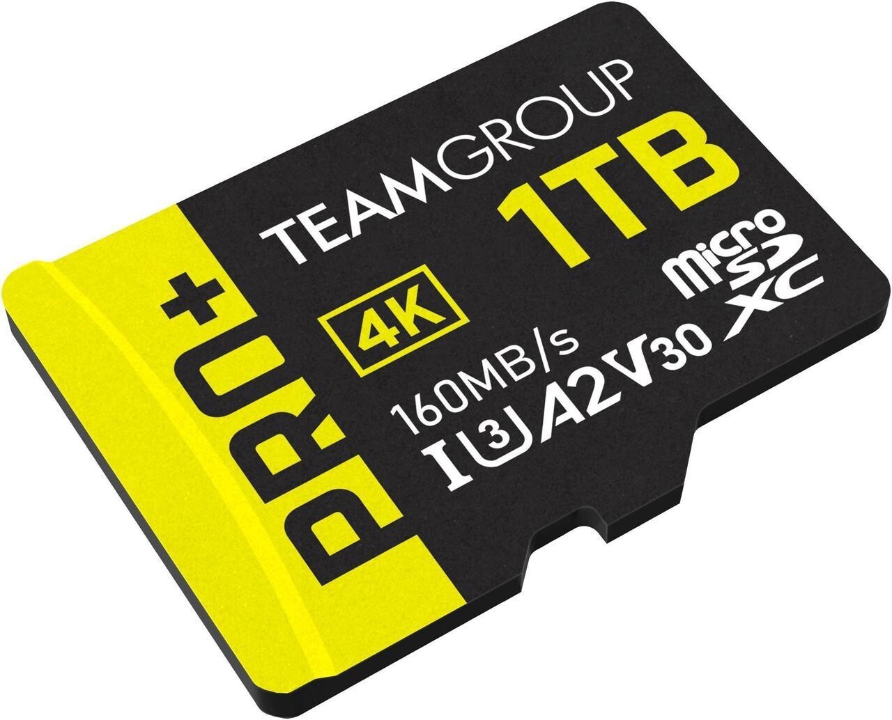 TEAMGROUP PRO+ 1TB microSDXC UHS-I Memory Card Model TPPMSDX1TIA2V3003