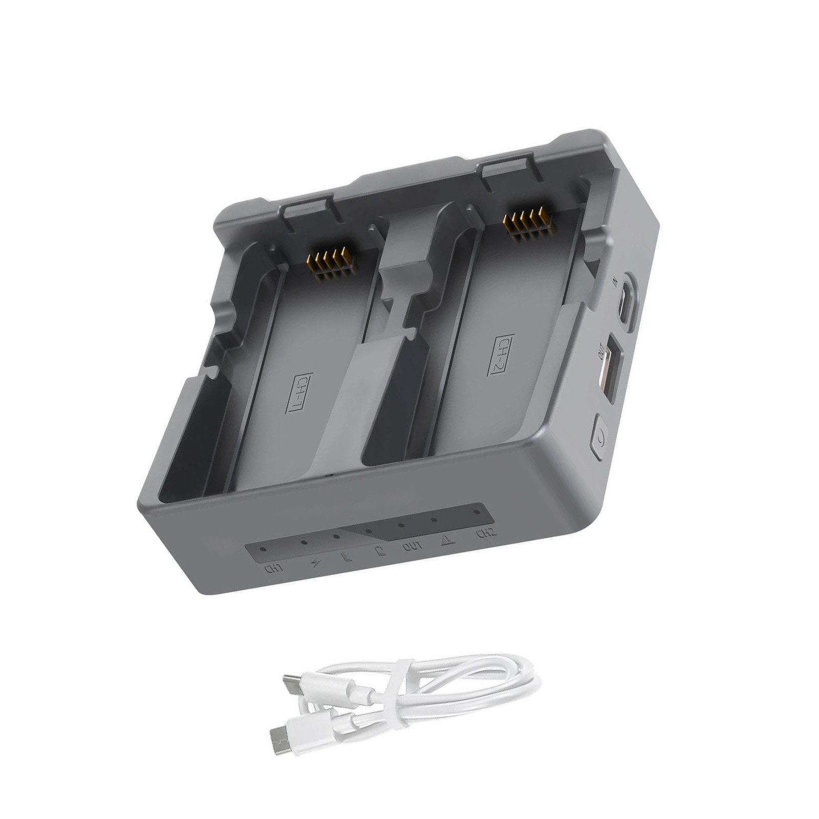 Dual Port Battery Charger Hub for DJI Neo 2 Drone Controller and Accessory Gear